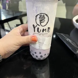 Taro milk with boba