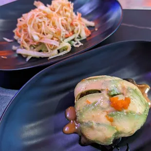 Top: Kani salad Bottom: Dinosaur egg