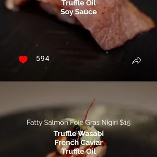 Menu as of February 2023