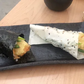 Engawa Tempura Hand Roll