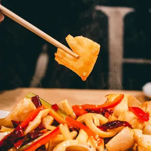 ate of food with chopsticks