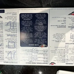 Sushi Menu