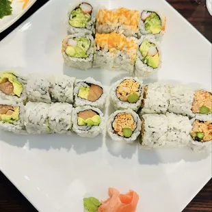 Selection of 3 sushi rolls