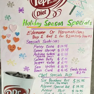 Holiday season specials