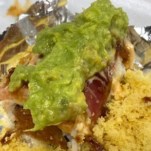 Funky Margarita Roll - who knew guac on roll would be so delicious!