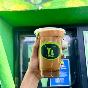 Iced Latte with Vanilla, Lavender, and Oat Milk