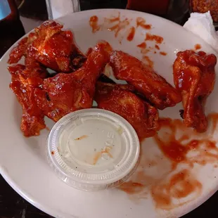 The wings were very good. Honey bbq