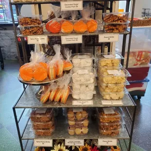 a display of a variety of pastries