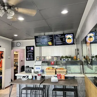 the inside of a restaurant