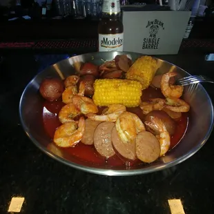 Shrimp with sausage!