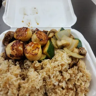 Steak and scallop habachi