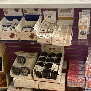 a variety of products on display