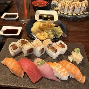 Sushi Dinner a and Mixed Tempura