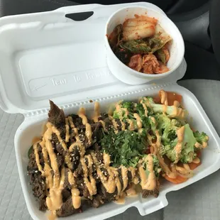 Beef Yummi Bowl (bilgogi beef with brown rice)