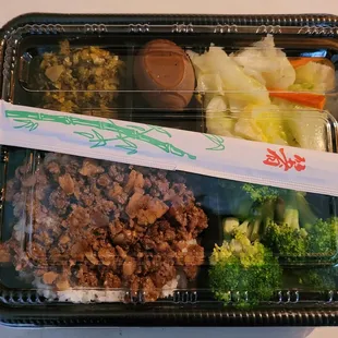 a meal in a plastic container