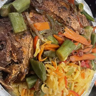 Redfish in brown stew