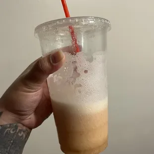 Forgot to take a pic when I first got it ‍ strawberry banana mango smoothie. Delicious!!!