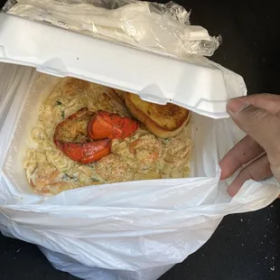 a lobster in a bag