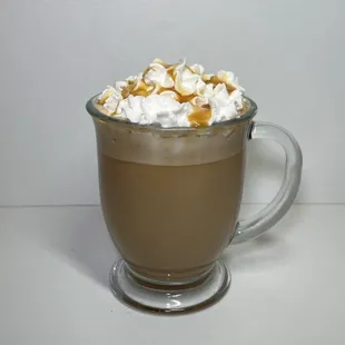 a cup of hot chocolate with marshmallows