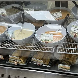 a display of various types of food