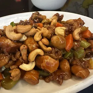 Cashew chicken and white rice