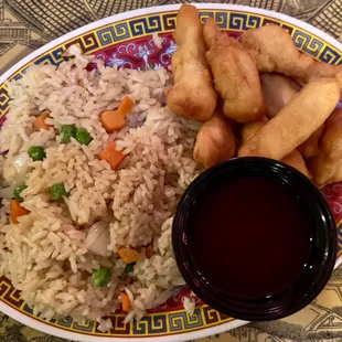 Sweet &amp; Sour Chicken w/ Fried rice.