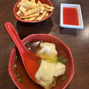 Wonton soup with my lunch