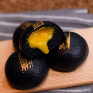 Black and Gold Custard Bao
