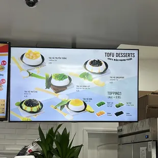 the menu and prices