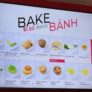 Pastry prices as of 12/30/2024