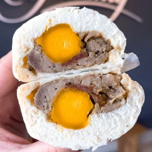 the inside of a sandwich