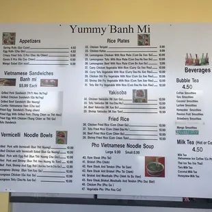 Prices higher than seen in other menu photos