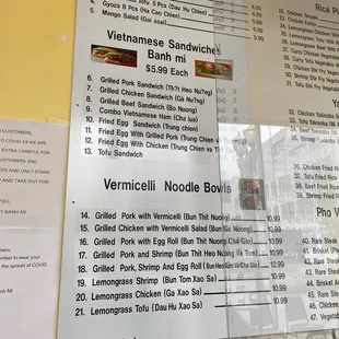 menu