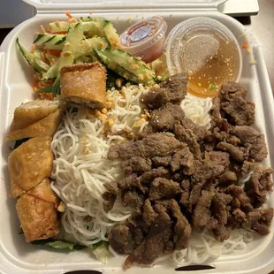 Vermicelli with Grilled Pork with Egg Roll