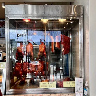 the meat being cooked in the oven