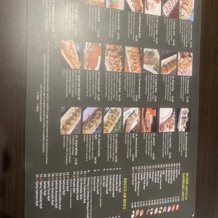 a menu for a restaurant