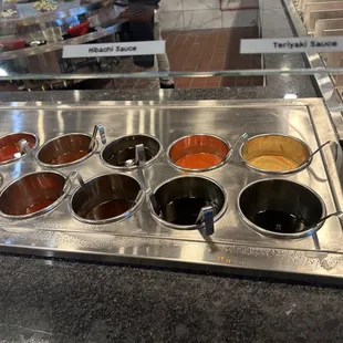 a variety of sauces