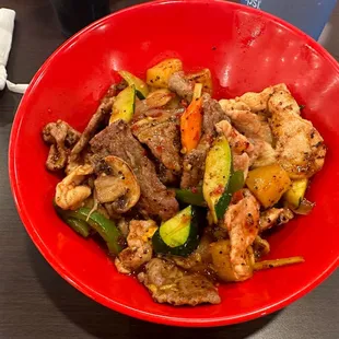 a plate of food on a table