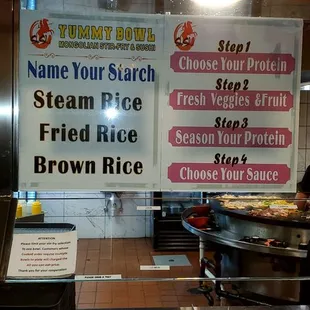 a variety of food items on display