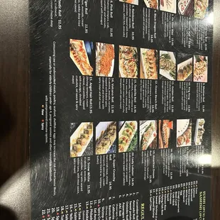 Back of menu
