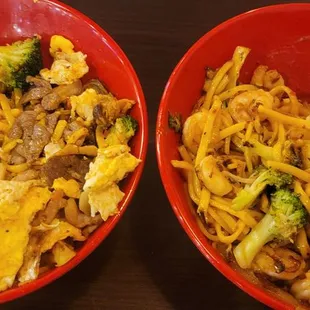 Steak chicken shrimp bowl &amp; seafood bowl