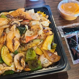 Ingredients were fresh and bite size, but dish could use a tad more sauce.