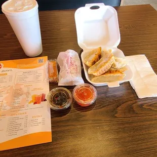 I requested pot stickers and egg roll to come out first. Both had fresh ingredients and were not overcooked.