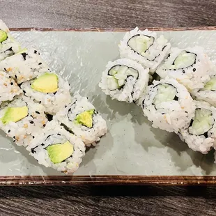 4. Cucumber Roll &amp; 2. Avocado Roll