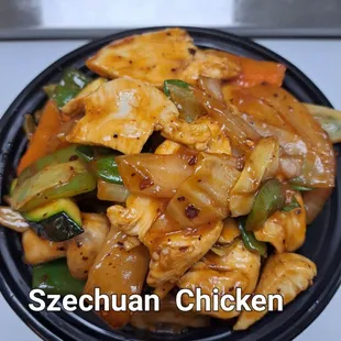 chicken and vegetables in a sauce