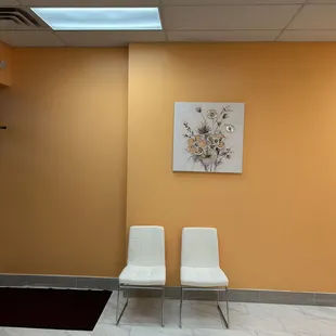 two chairs in a waiting room