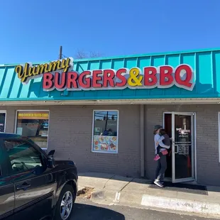 the front of the restaurant