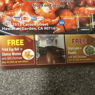 Crossed out free items