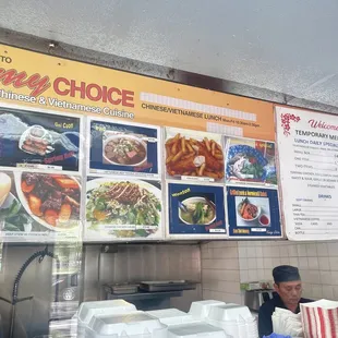 the menu of a restaurant