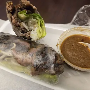 Pork spring rolls, loaded with pork!